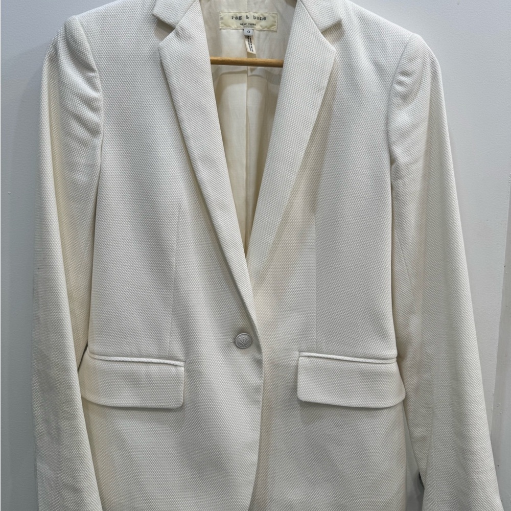 Rag & Bone Off-White Women's Single-breasted Blazer Size 0 - Picture 3 of 9